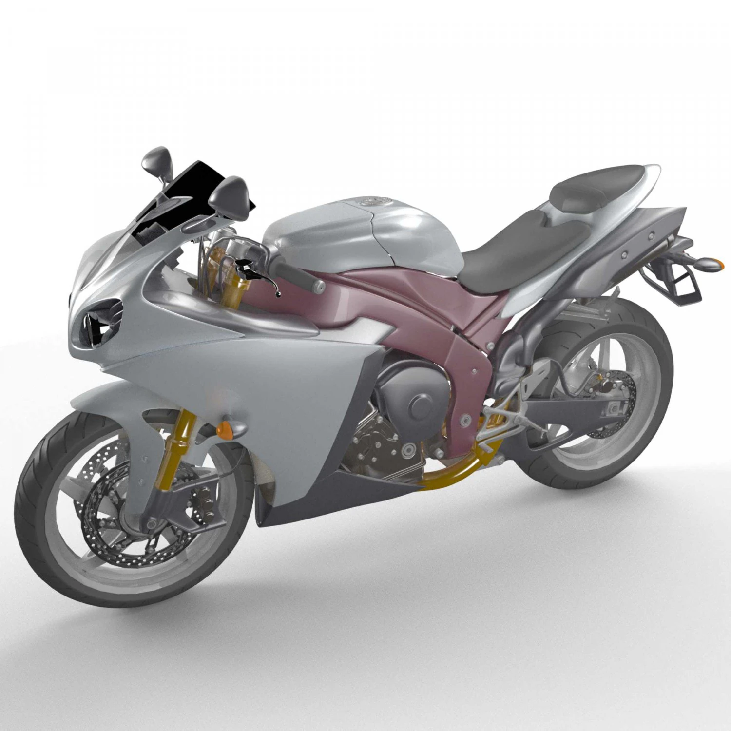 sport bike 3D Model .c4d .max .obj .3ds .fbx .stl .blend 