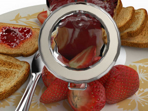 bread slice with jally 3D Model
