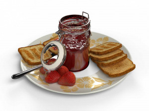 bread slice with jally 3D Model