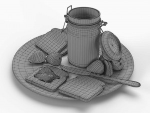bread slice with jally 3D Model