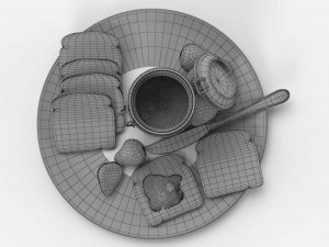 bread slice with jally 3D Model