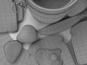 bread slice with jally 3D Model