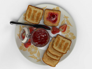 bread slice with jally 3D Model