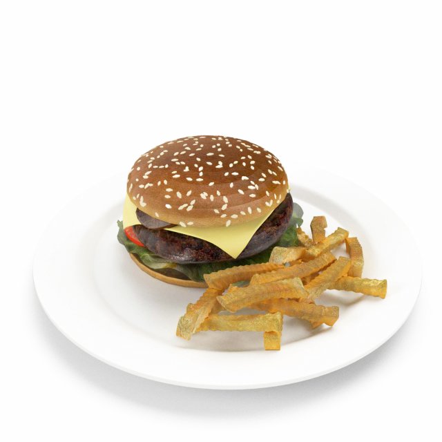 burger 3D 模型 .c4d .max .obj .3ds .fbx .stl .blend 