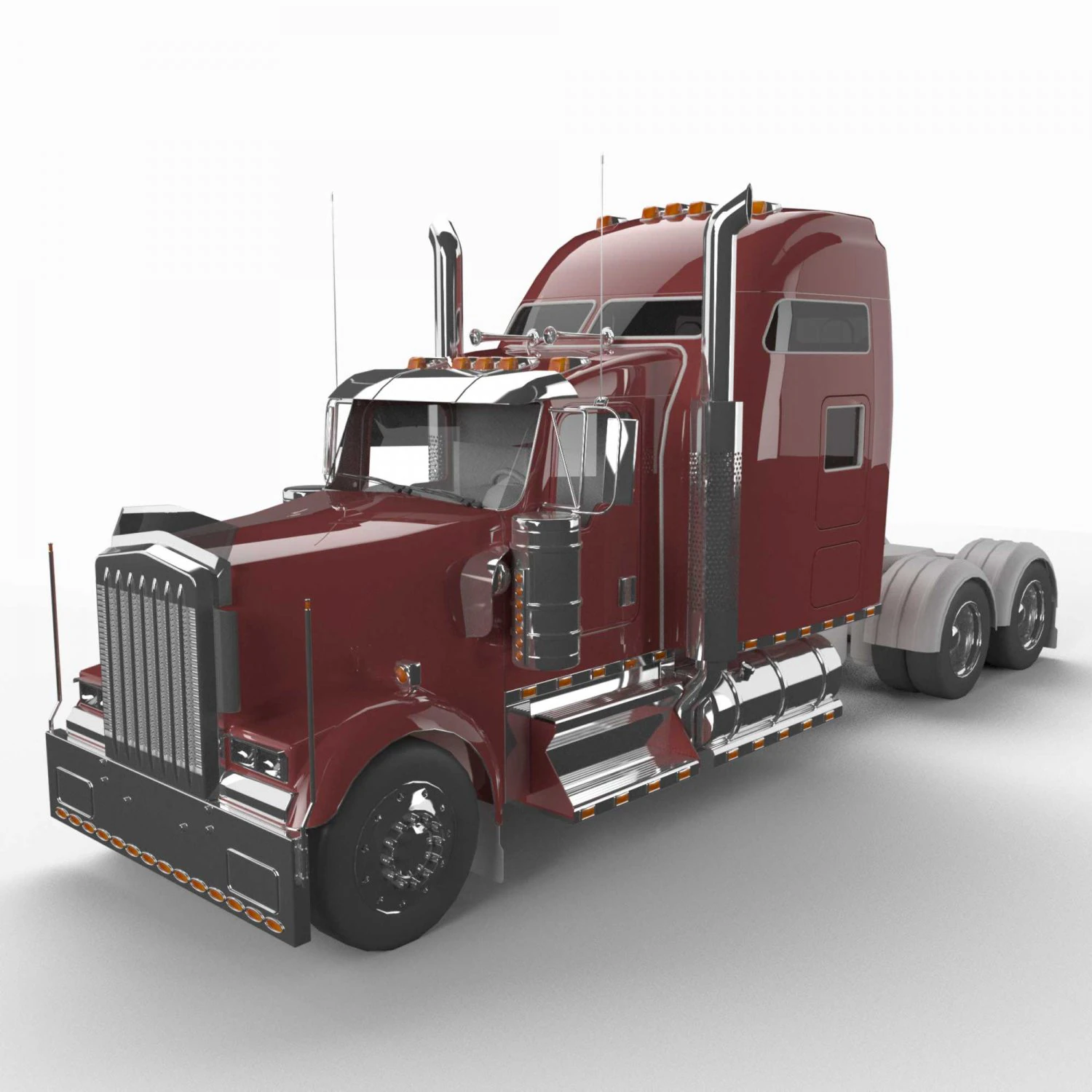 truck kenworth 3D Model .c4d .max .obj .3ds .fbx .stl .blend 