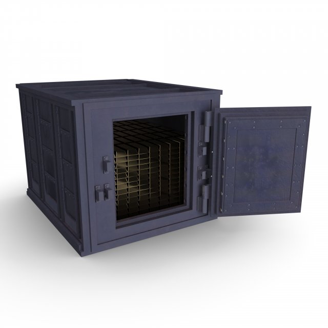 safe with gold real-time 3D Model .c4d .max .obj .3ds .fbx .stl .blend 