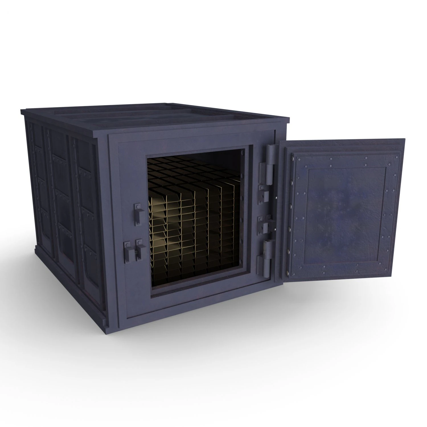 safe with gold real-time 3D Model .c4d .max .obj .3ds .fbx .stl .blend