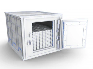 safe with gold real-time 3D Model