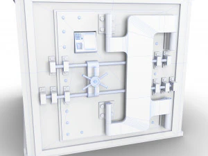 safe with gold real-time 3D Model