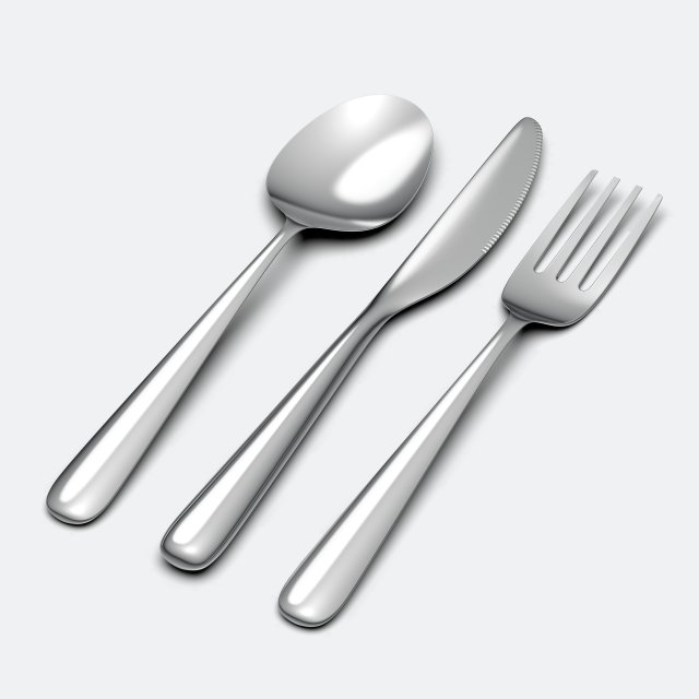 cutlery set 3 pieces 3D 模型 .c4d .max .obj .3ds .fbx .stl .blend 