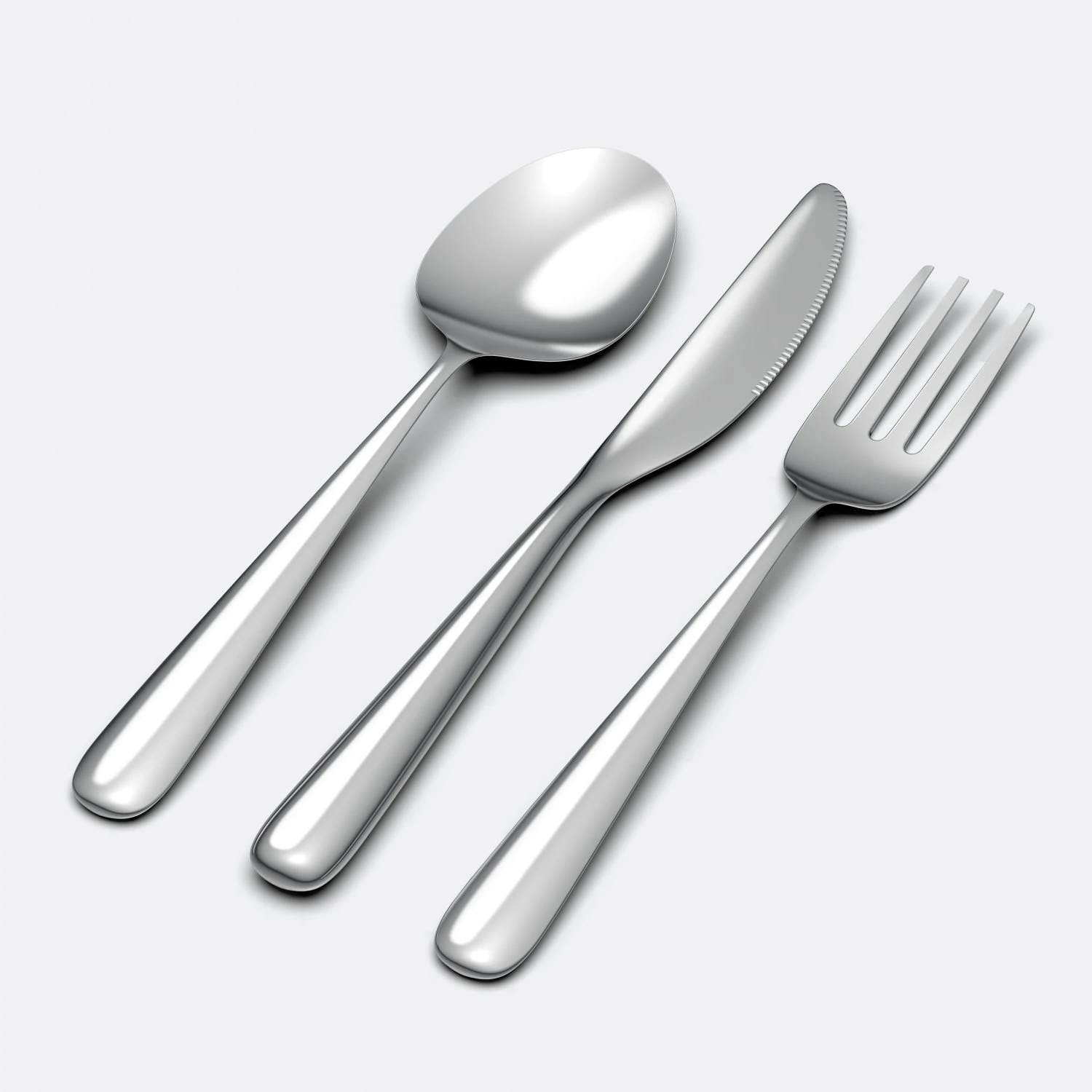 cutlery set 3 pieces 3D Model .c4d .max .obj .3ds .fbx .stl .blend 