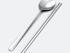 asian cutlery set 2 pieces 3D Model