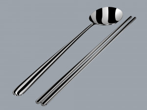 asian cutlery set 2 pieces 3Dモデル