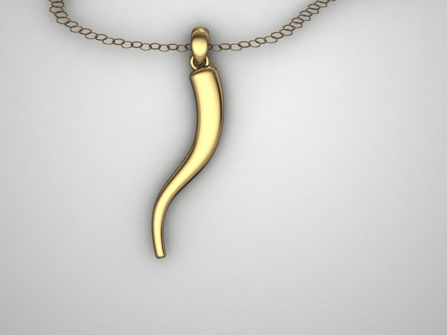 italian horn liontin for 3d pritn 3D Print Model .c4d .max .obj .3ds .fbx .stl .blend 