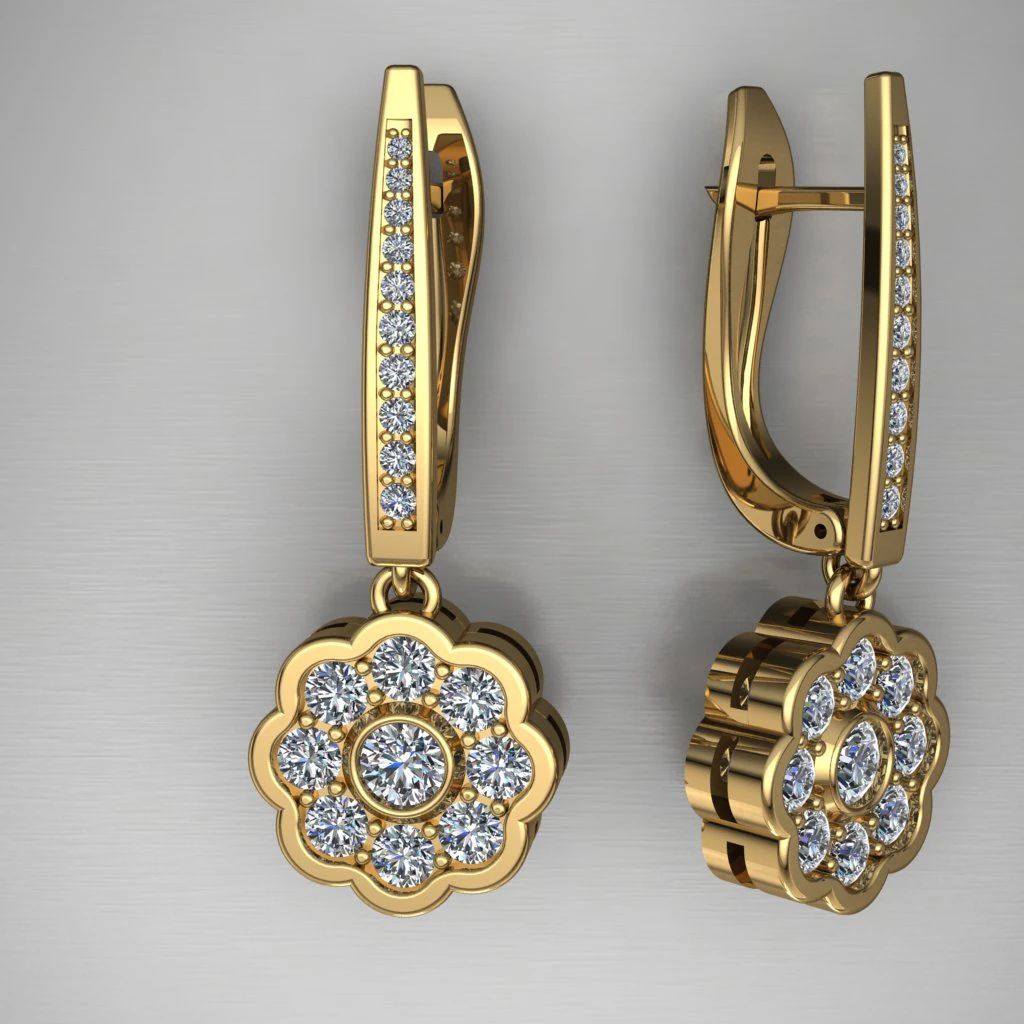 earrings danggle 3D Model .c4d .max .obj .3ds .fbx .stl .blend 