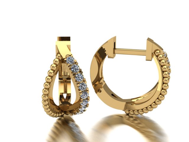 earrings hoop 3D Print Model .c4d .max .obj .3ds .fbx .stl .blend 