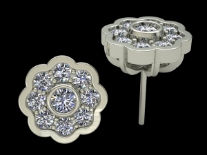 10 stud earrings ready for 3d print Model Cetak 3D