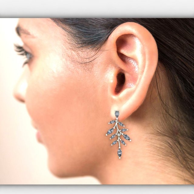 stud hoop earrings vines 3d print model Modello di stampa 3D .c4d .max .obj .3ds .fbx .stl .blend 