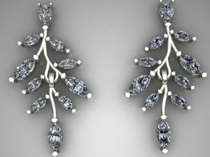 stud hoop earrings vines 3d print model Modello di stampa 3D