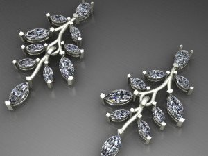 stud hoop earrings vines 3d print model Modello di stampa 3D