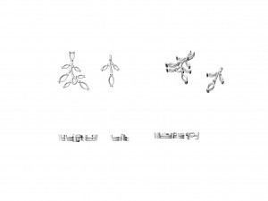 stud hoop earrings vines 3d print model Modello di stampa 3D