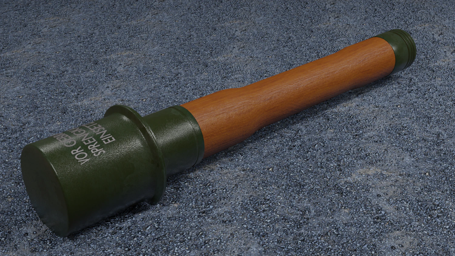 m24 german stick grenade 3D Model .c4d .max .obj .3ds .fbx .stl .blend
