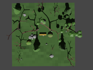 bench with mixed forest 3D Model