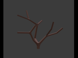 bench with mixed forest 3D Model