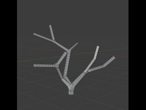 bench with mixed forest 3D Model