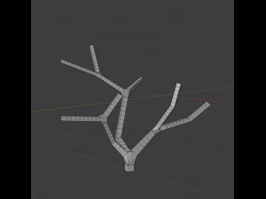 bench with mixed forest 3D Model