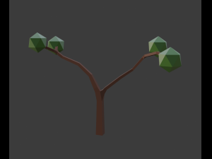 bench with mixed forest 3D Model