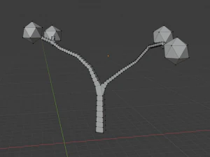 bench with mixed forest 3D Model