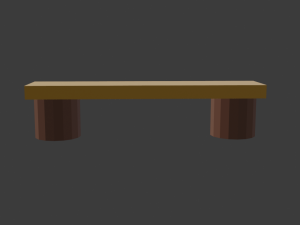 bench with mixed forest 3D Model