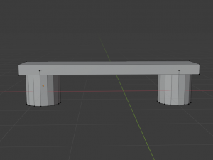 bench with mixed forest 3D Model