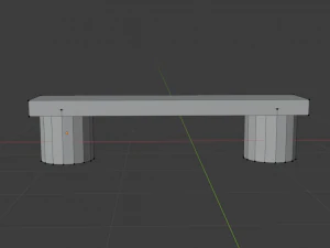bench with mixed forest 3D Model