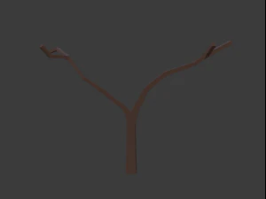 bench with mixed forest 3D Model