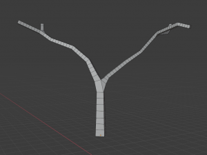 bench with mixed forest 3D Model