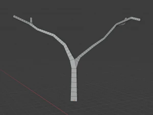 bench with mixed forest 3D Model