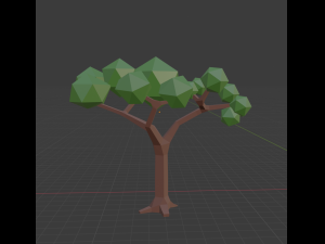 bench with mixed forest 3D Model