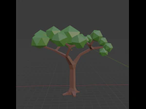 bench with mixed forest 3D Model