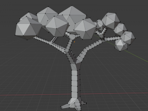 bench with mixed forest 3D Model