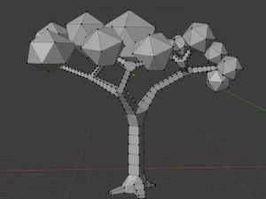 bench with mixed forest 3D Model
