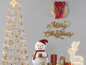 christmas decorative set 01 3D Model