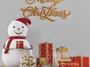 christmas decorative set 01 3D Model