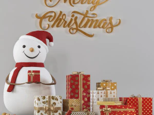 christmas decorative set 01 3D Model