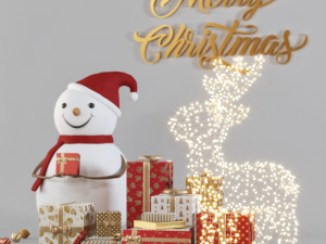 christmas decorative set 01 3D Model