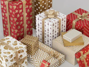 christmas decorative set 01 3D Model