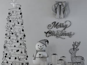 christmas decorative set 01 3D Model