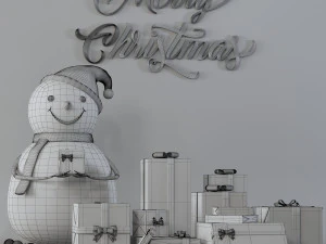 christmas decorative set 01 3D Model