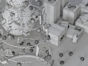 christmas decorative set 01 3D Model